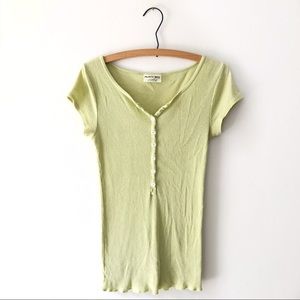 Michael Stars Short Sleeve Henley Tee T Shirt Top